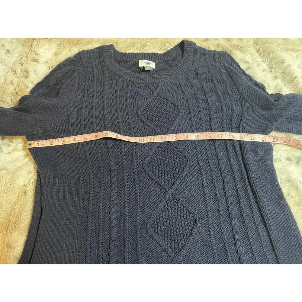 Old Navy blue cable knit classic minimalist sweater size XXL